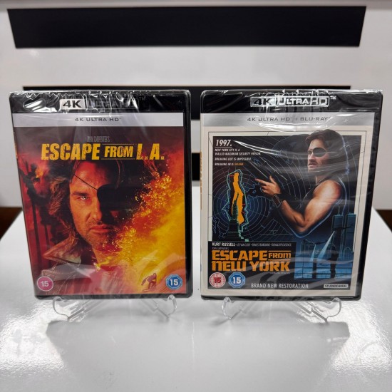 ESCAPE FROM L.A. + ESCAPE FROM NEW YORK 4K UHD + BLU RAY ( 2 FILM SET )