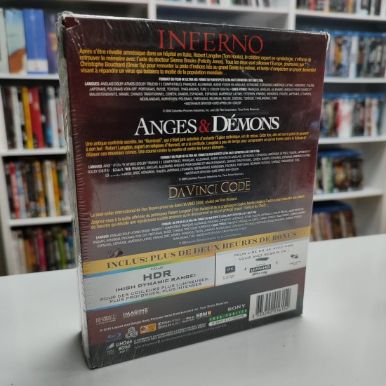 ROBERT LANGDON TRILOGY 4K UHD + BLU RAY BOX SET ( 7 DİSK )