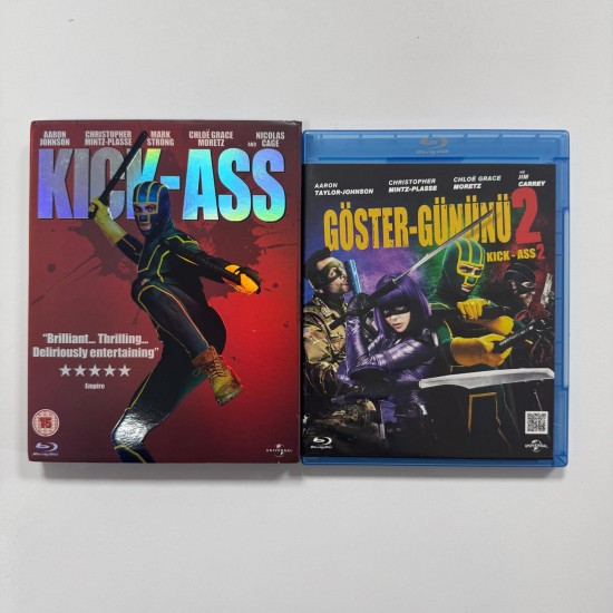 GOSTER GUNUNU 1 - 2 / KICK ASS 1 -2 BLU RAY SET ( 2 FILM )