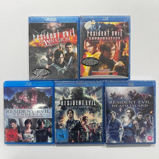 RESIDENT EVIL - OLUMCUL DENEY ANIMASYON SERISI BLU RAY SET ( 5 FILM )