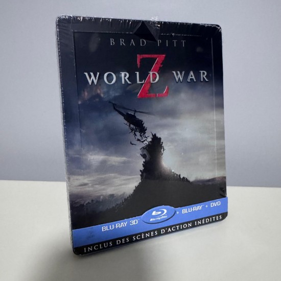 WORLD WAR Z STEELBOOK 3D2D BLU RAY + DVD ( 3 DISK )