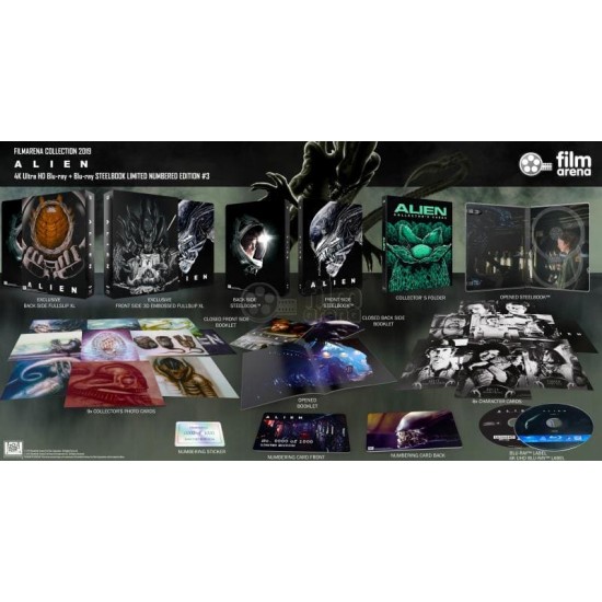 ALIEN FILMARENA XL 3D EMBOSSED FULLSLIP LIMITED EDITION STEELBOOK 4K UHD + BLU RAY ALIEN FILMARENA XL 3D EMBOSSED FULLSLIP LIMITED EDITION STEELBOOK 4K UHD + BLU RAY