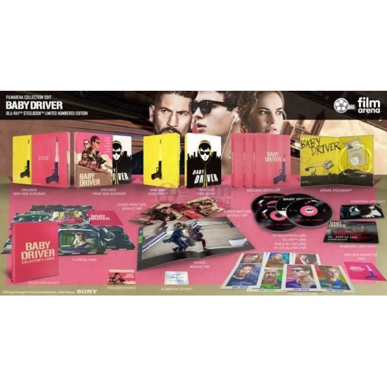 BABY DRIVER FILMARENA XL LIMITED EDITION FULLSLIP STEELBOOK BLU RAY