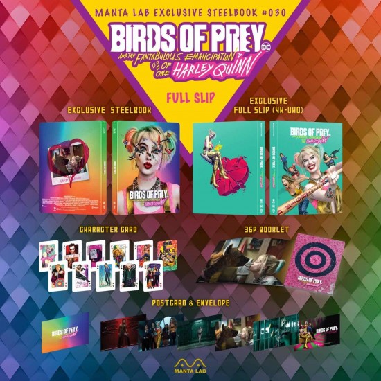 BIRDS OF PREY MANTALAB EXCLUSIVE LIMITED EDITION FULLSLIP STEELBOOK 4K UHD + BLU RAY