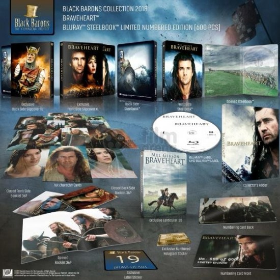 BRAVEHEART FILMARENA XL LIMITED EDITION FULLSLIP STEELBOOK 4K UHD + BLU RAY 