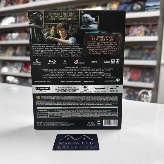 FANTASTIC BEASTS AND WHERE TO FIND THEM MANTALAB EXCLUSIVE LIMITED EDITION FULLSLIP STEELBOOK 4K UHD + BLU RAY