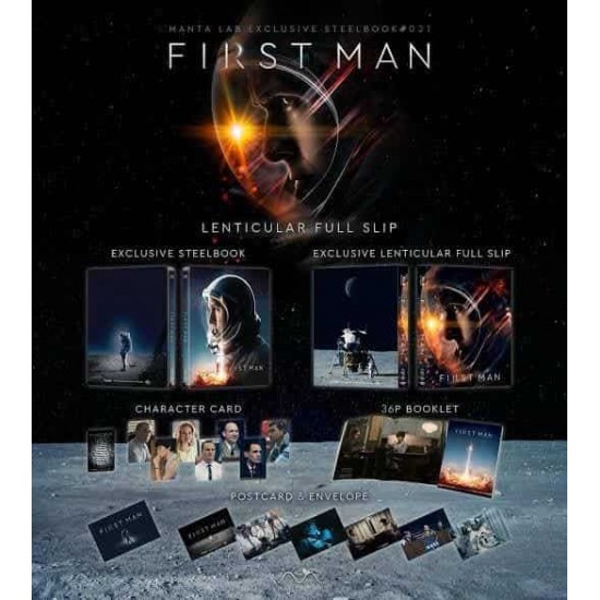 FIRST MAN IN THE MOON MANTALAB EXCLUSIVE LIMITED EDITION FULLSLIP STEELBOOK BLU RAY FIRST MAN IN THE MOON MANTALAB EXCLUSIVE LIMITED EDITION FULLSLIP STEELBOOK BLU RAY