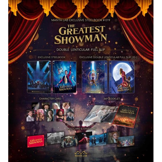 THE GREATEST SHOWMAN MANTALAB EXCLUSIVE LIMITED EDITION FULLSLIP STEELBOOK BLU RAY