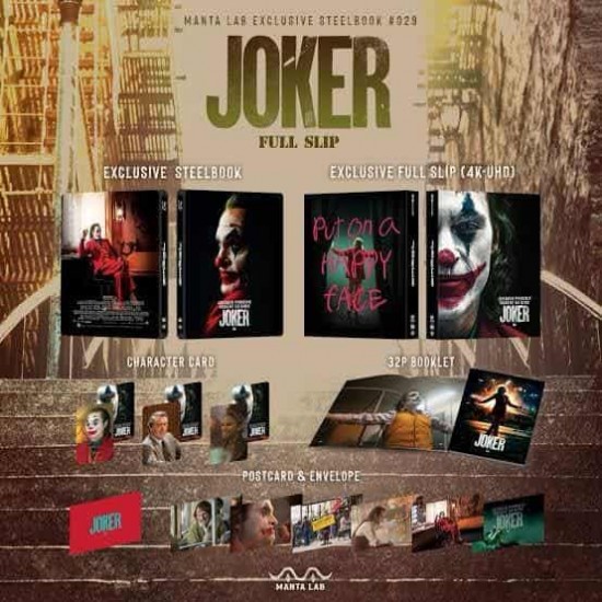 JOKER MANTALAB EXCLUSIVE LIMITED EDITION FULLSLIP STEELBOOK 4K UHD + BLU RAY JOKER MANTALAB EXCLUSIVE LIMITED EDITION FULLSLIP STEELBOOK 4K UHD + BLU RAY