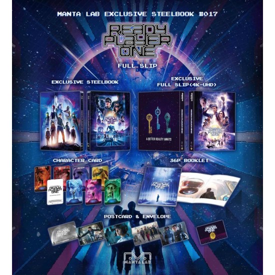 READY PLAYER ONE - BASLAT MANTALAB EXCLUSIVE LIMITED EDITION FULLSLIP STEELBOOK 4K UHD + BLU RAY