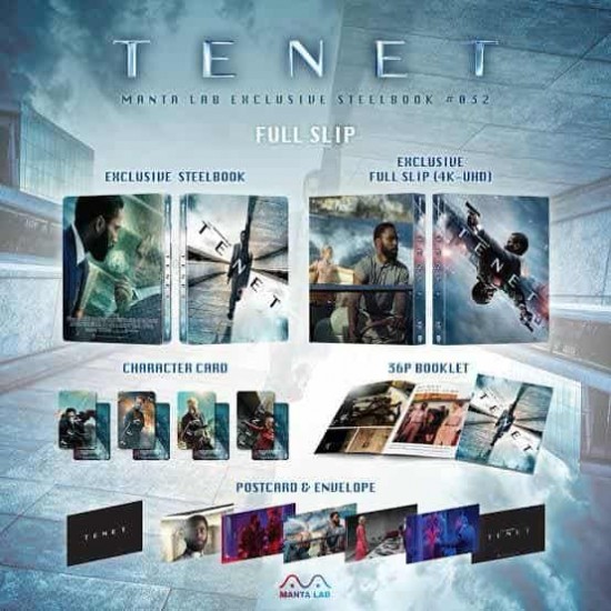 TENET MANTALAB EXCLUSIVE LIMITED EDITION FULLSLIP STEELBOOK 4K UHD + BLU RAY