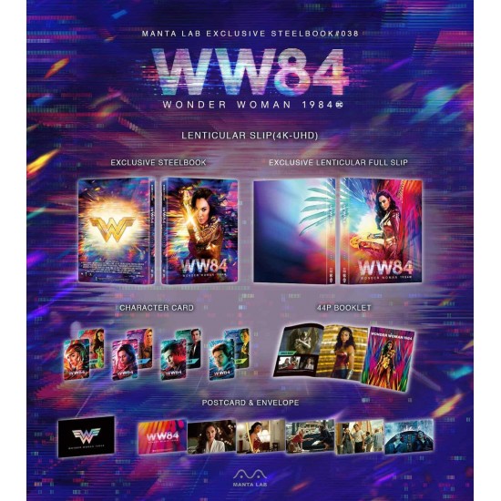 WONDER WOMEN 1984 MANTALAB EXCLUSIVE LIMITED EDTIION FULLSLIP STEELBOOK 4K UHD+ BLU RAY