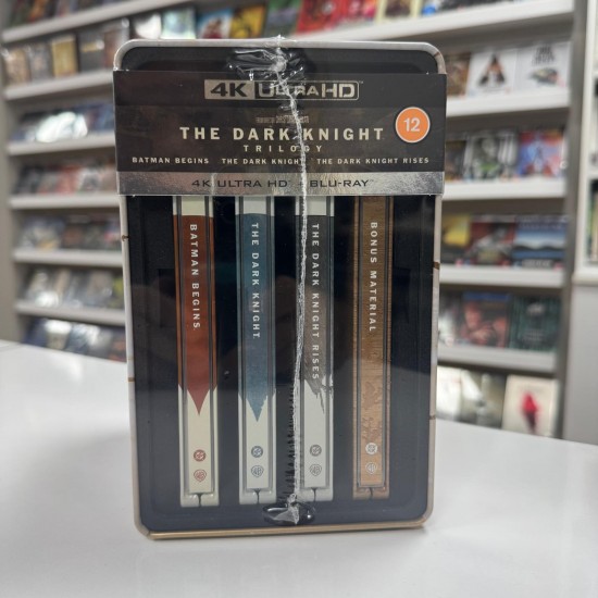 THE DARK NIGHT TRILOGY - KARA SOVALYE UCLEMESI STEELBOOK 4K UHD + BLU RAY + BONUS BLU RAY BOX SET