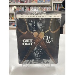 GET OUT & US LIMITED EDITION 2 MOVIE STEELBOOK 4K UHD + BLU RAY