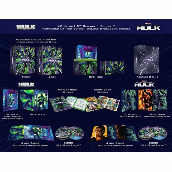 HULK - INCREDIBLE HULK  ( 2 FILM ) UNIVERSAL COLLECTION LIMITED EDITION STEELBOOK 4K UHD + BLU RAY BOX SET 
