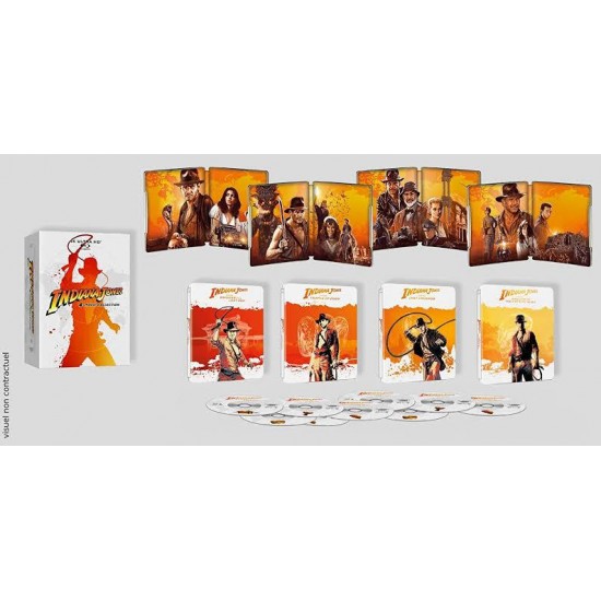 INDIANA JONES - KAMCILI ADAM 4 FILM STEELBOOK 4K UHD + BLU RAY BOX SET
