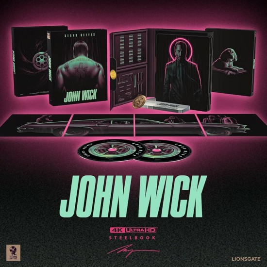 JOHN WICK 10.ANNIVERSARY TITANS OF CULT LIMITED EDITION STEELBOOK 4K UHD + BLU RAY