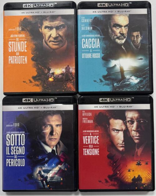 Jack Ryan Serisi – 4 Film 4K UHD + Blu Ray Box Set (8 Disk)