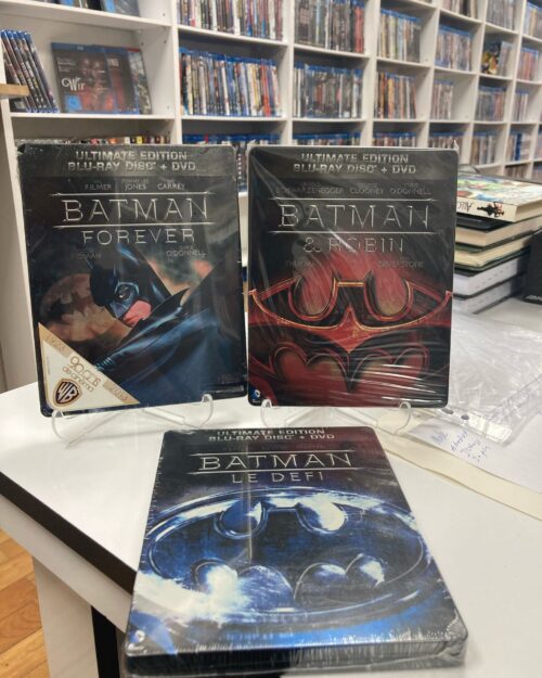 Batman Returns + Batman Forever + Batman & Robin ( 3 Film Steelbook Set: Blu Ray + DVD )