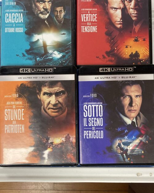 Jack Ryan Serisi – 4 Film 4K UHD + Blu Ray Box Set (8 Disk)