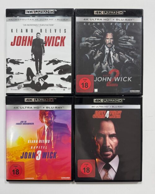 John Wick 4 Movie 4K UHD + Blu Ray ( 4 4K UHD + 4 Blu Ray )
