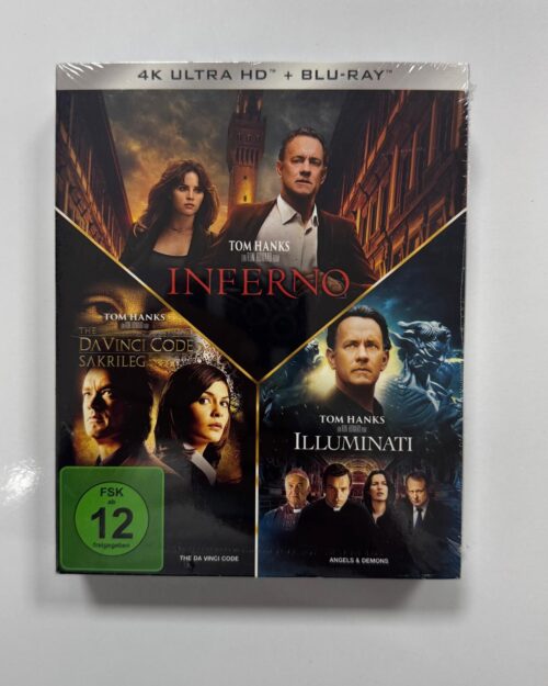 Robert Langdon 3 Movie 4K UHD + Blu Ray Box Set ( 3 4K UHD + 3 Blu Ray )