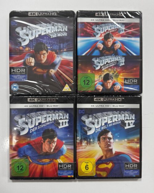 Superman 4 Movie 4K UHD + Blu Ray Set ( 5 4K UHD + 5 Blu Ray )
